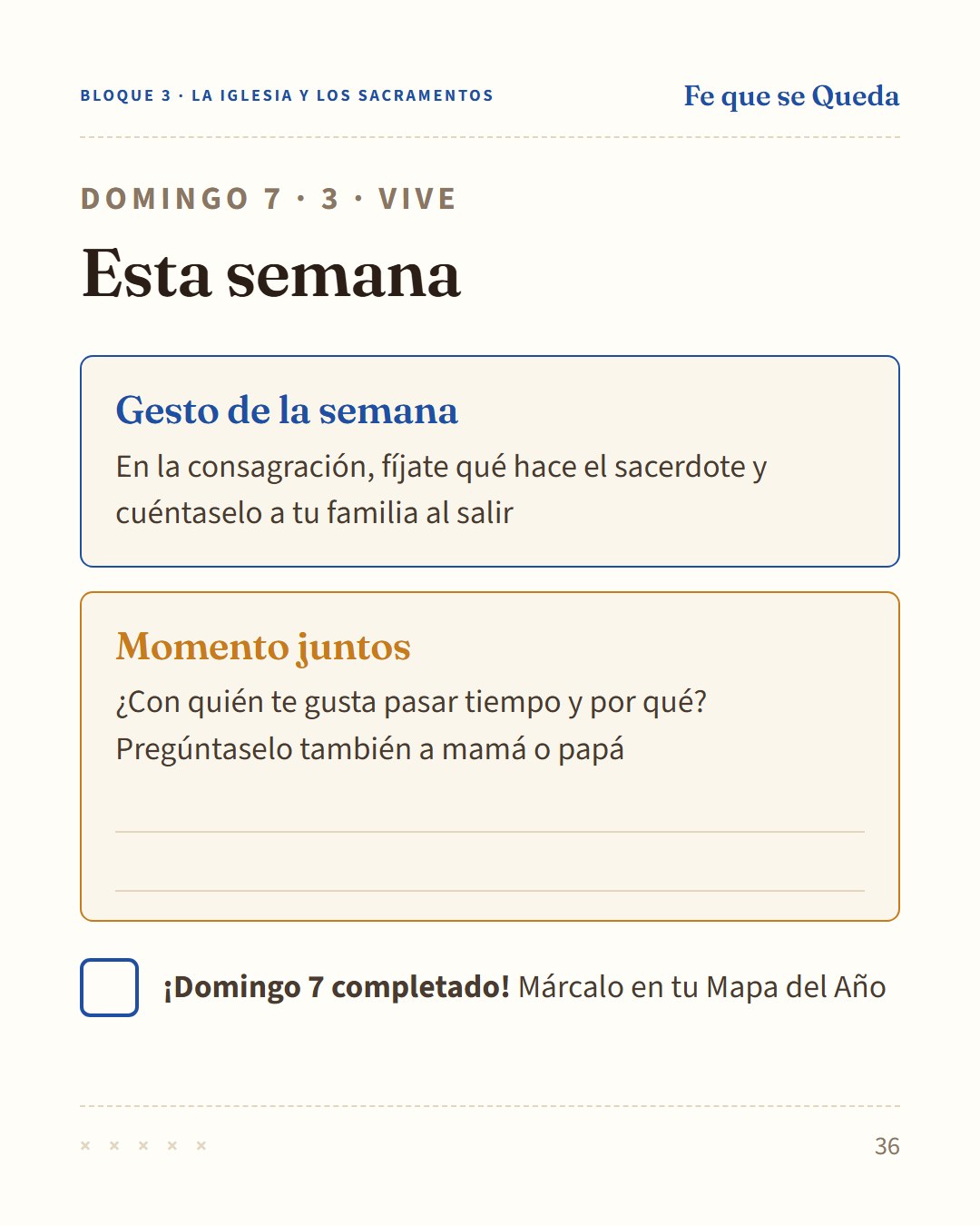 Página de muestra del cuaderno Fe que se Queda