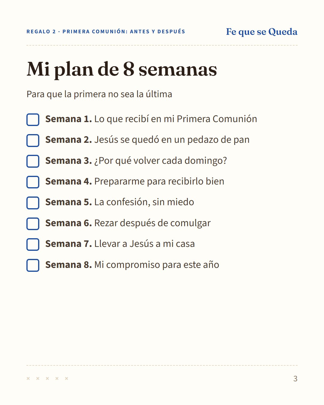 Página de muestra del cuaderno Fe que se Queda